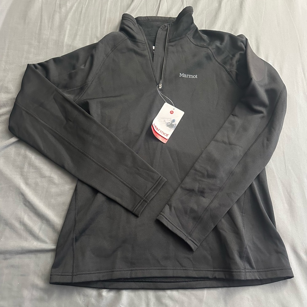 Marmot women’s stretch fleece 1/2 Zip Black Sweater shirt jacket size large NEW